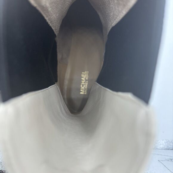 Michael Kors Asher Boot Women 10 Cream Leather No Box black winter white - Picture 8 of 10